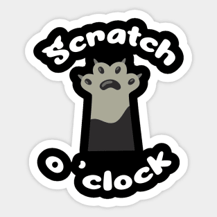 Cat Scratch O Clock Sticker